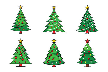 set of christmas tree