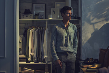 Fototapeta premium Embracing Casual: The Unspoken Charm of Underdressing in Everyday Settings