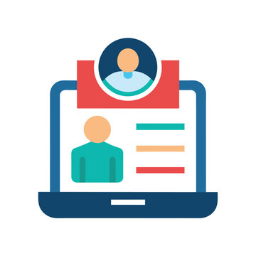 HR software icon simple hr software colored flat icon