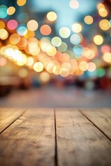 Multicolored blurred defocused background of an amusement park or state fair, with glowing bokeh lights in the evening