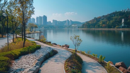 Dongtan Lake Park located in Hwaseong-si, Gyeonggi-do