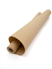A roll of craft paper isolated on a white background