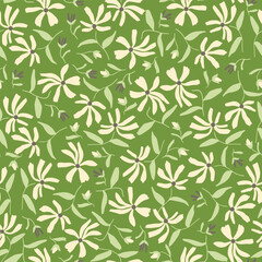 vector seamless pattern with cute small flowers ditsy