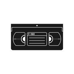 Fototapeta premium VHS Video Cassette black fill icon vector illustration. The best 90s nostalgic items. Editable graphic resources for many purposes.