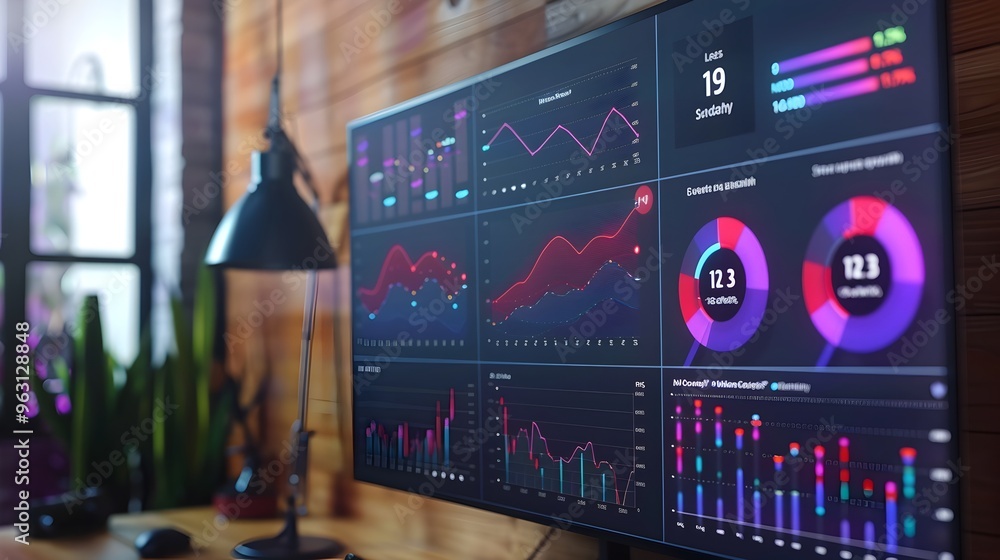 Poster sentiment analysis dashboard with graphs and charts showcasing brand s online presence trends