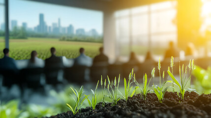  agriculture environment seminar speaker presenting in meeting farm room,