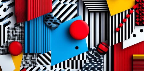 Abstract Geometric Pattern with Bold Colors.