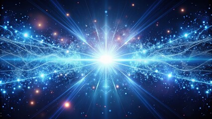 Naklejka premium Glowing power traces of tiny particles within an electric field , science, background, electric field, glowing, power