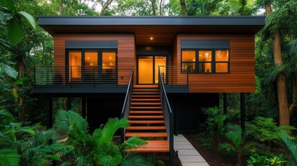 Fototapeta premium Modern sustainable treehouse resort