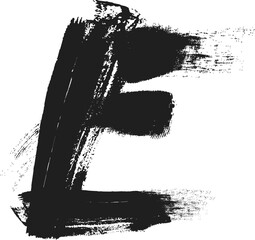 vector icon of letter E with ink stroke, E - Black handwritten letters, hand drawn E letters Logo design. Brushstroke E Letter Logo Design on white backg.eps8