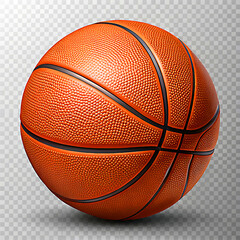 Fototapeta premium Basketball ball isolated on transparent background.