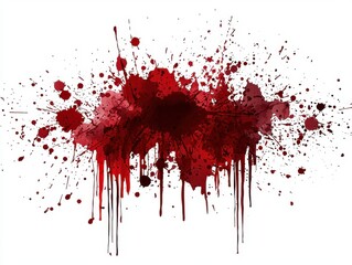 Blood Splatter on White Background.
