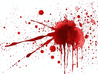 Blood Splatter on White Background.