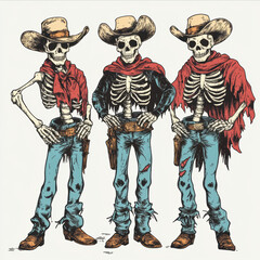 Fototapeta premium Skeleton Cowboys.