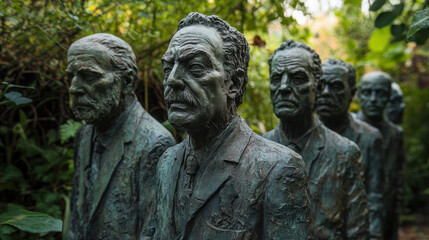 Fototapeta premium Bronze Statues in Garden.