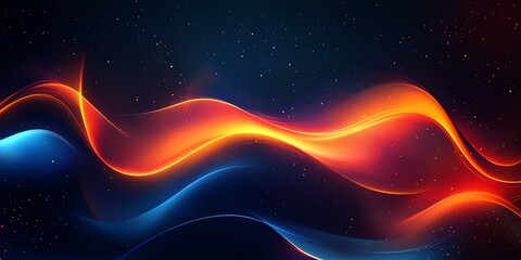 Obraz premium Abstract glowing waves on a dark background.
