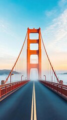 Dramatic fog rolling over Golden Gate Bridge