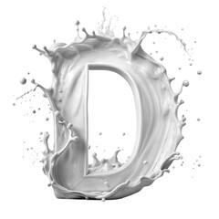 Letter D, from milk and paint, dynamics