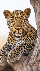 Obraz premium Majestic leopard lounging in tree