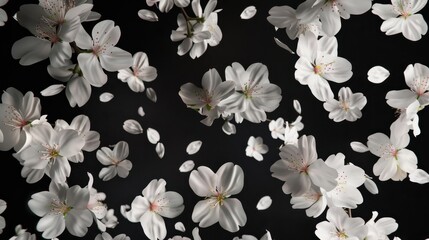 Cherry blossoms, specifically the variety known as Prunus serrulata, which are characterized by their white petals with red centers