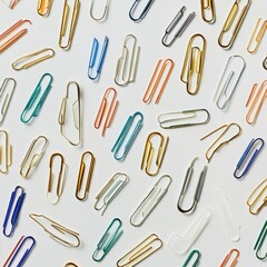 Paperclip Collection: Overhead View on White Background