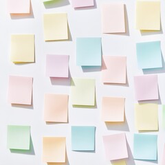 Colorful Sticky Notes on White Background - Top View Editorial Photography