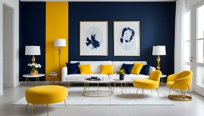 Photo interior modern design room 3d illustration