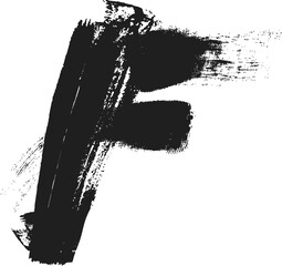 vector icon of letter F with ink stroke, F - Black handwritten letters, hand drawn F letters Logo design. Brushstroke F Letter Logo Design on white backg.eps