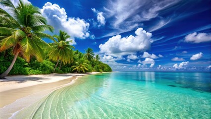 Tropical paradise beach with crystal clear water and white sand , Spiaggia, paradisiaca, tropical, beach