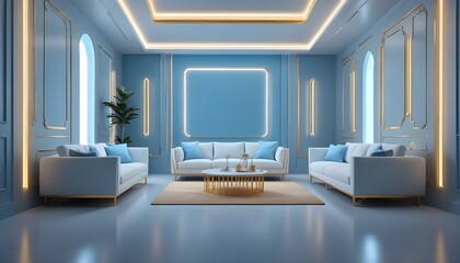 Photo interior modern design room 3d illustration