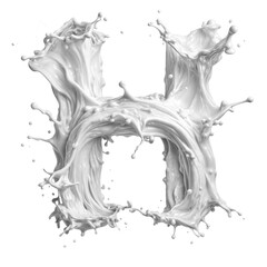 Letter H, from milk and paint, dynamics