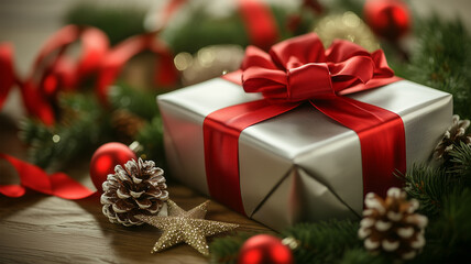 木面のクリスマスデコレーション