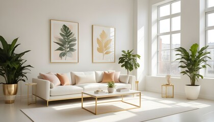 Photo interior modern design room 3d illustration