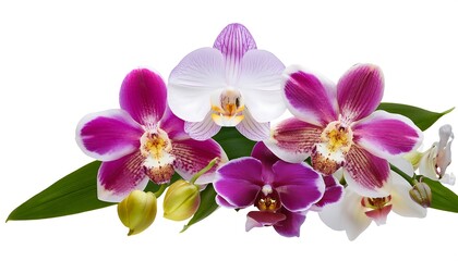 Obraz premium Clipping Path for Decorative Orchid Arrangements- - Ornamental orchids cut out with full de