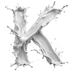 Letter K, from milk and paint, dynamics