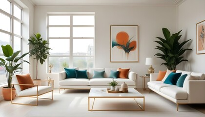 Photo interior modern design room 3d illustration