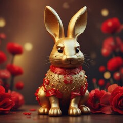 Golden Bunny Rabbit - Chinese New Year Celebration