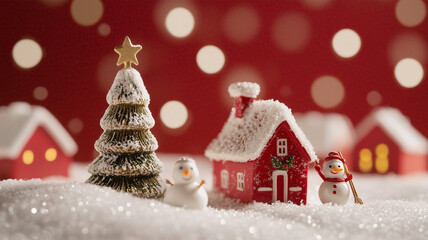 ミニチュアクリスマスビレッジシーン