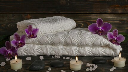 two white towels folded and placed on top of each other