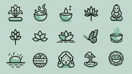 Set of icons for spa and massage