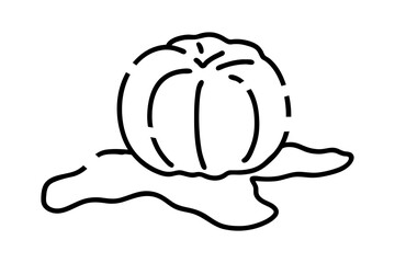 剥いたみかんの線画