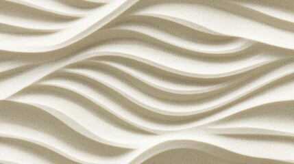Obraz premium This natural white sand surface features gentle waves and lines, providing a calm and minimalist aesthetic ideal for background use or product packaging design SEAMLESS PATTERN