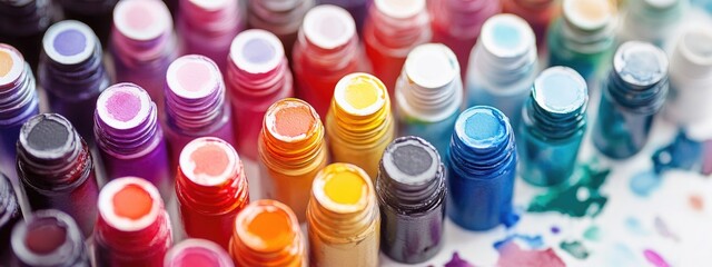 Exploring a Vibrant Collection of Paint Bottles for Creative Projects