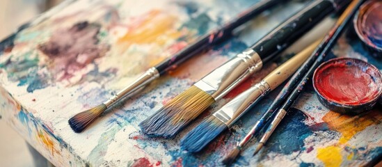 Obraz premium Exploring the Artistic Process: Essential Tools and Supplies for Creative Painting