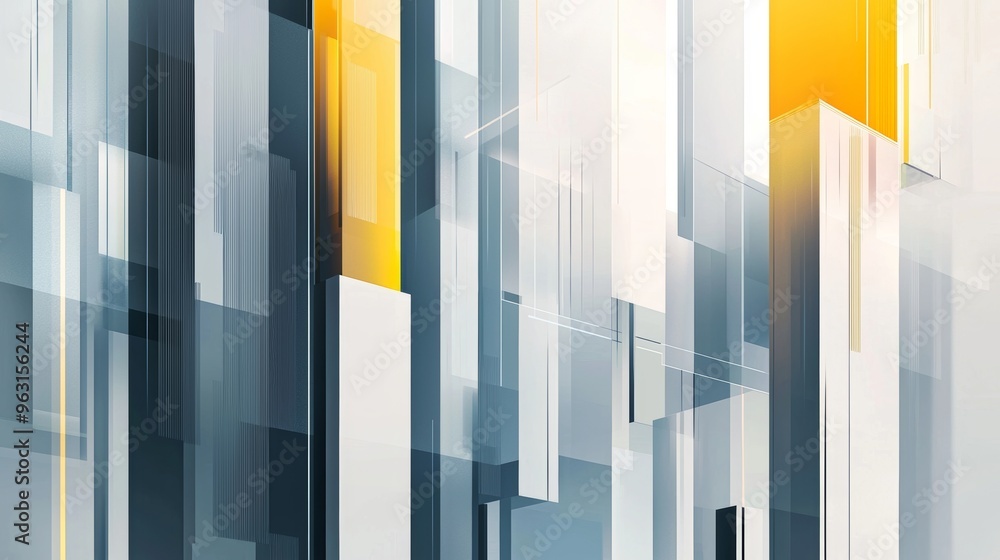 Aufkleber modern abstract background is being formed by a pattern of geometric shapes in yellow and blue tones