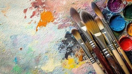 Fototapeta premium Exploring the World of Painting: Essential Brushes and Color Palettes for Every Artist