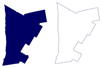 Huron County (Canada, Ontario Province, North America) map vector illustration, scribble sketch Huron map