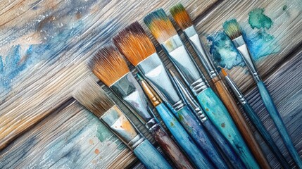 A Vibrant Collection of Paint Brushes for the Aspiring Artist's Creative Journey