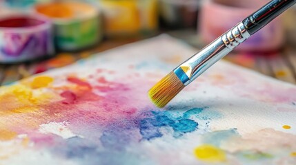 Obraz premium Exploring the Creative Process of Watercolor Painting and Artistic Expression