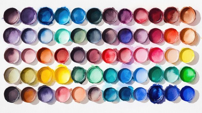 Vibrant Watercolor Palette for Artistic Creations and Color Exploration
